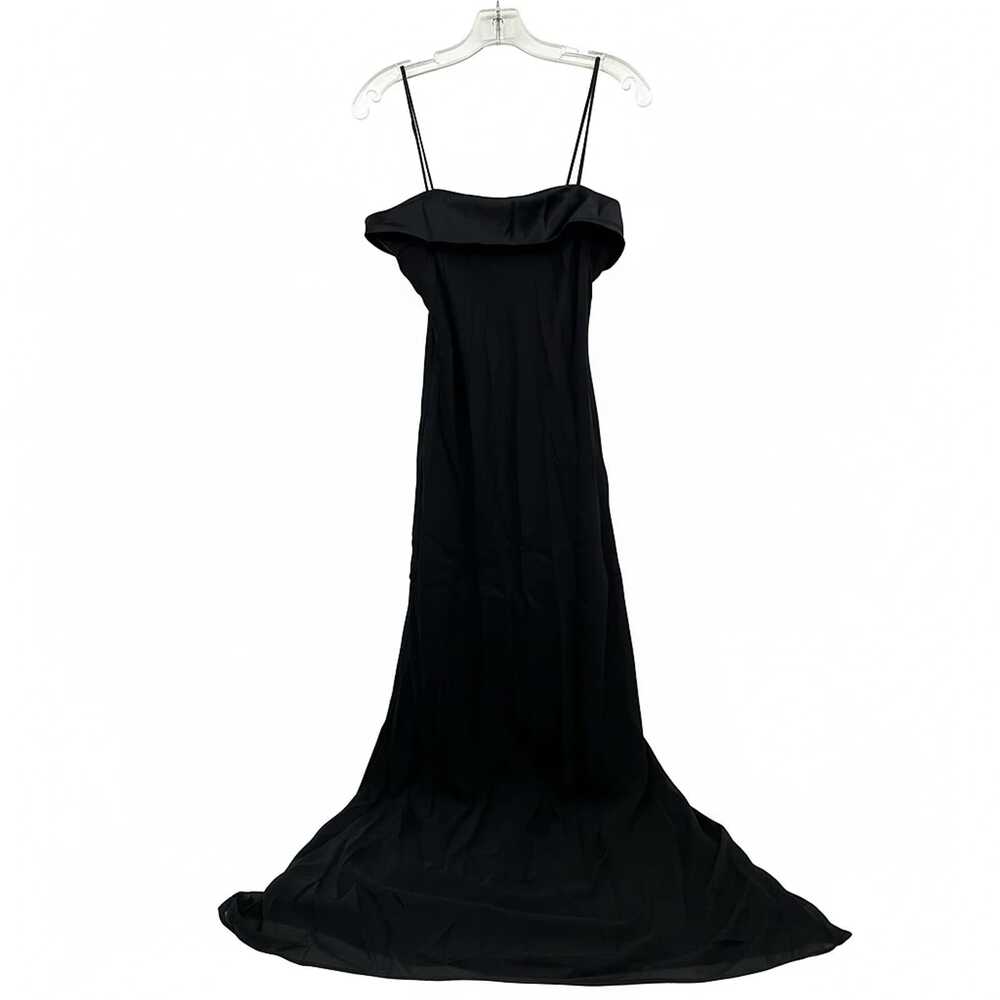 Niki Livas Black Maxi Dress Fold Over Front | Women’s Size 8